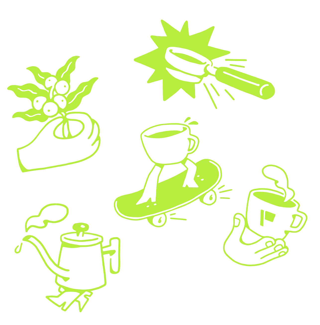 Paya St. Coffee Illustrations Dark